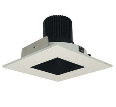 Nora Lighting NIO-4SNDSQ40QBW 4 Inch Iolite LED Square Reflector with Square Aperture, 10-Degree Optic, 850lm / 12W, 4000K, Black Reflector / White Flange