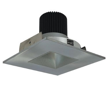 Nora Lighting NIO-4SNDSQ40QHN 4 Inch Iolite LED Square Reflector with Square Aperture, 10-Degree Optic, 850lm / 12W, 4000K, Haze Reflector / Natural Metal Flange