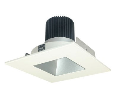 Nora Lighting NIO-4SNDSQ40QHZMPW 4 Inch Iolite LED Square Reflector with Square Aperture, 10-Degree Optic, 850lm / 12W, 4000K, Haze Reflector / Matte Powder White Flange