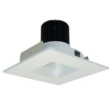 Nora Lighting NIO-4SNDSQ40QMPW 4 Inch Iolite LED Square Reflector with Square Aperture, 10-Degree Optic, 850lm / 12W, 4000K, Matte Powder White Reflector / Matte Powder White Flange