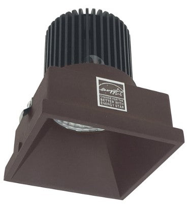 Nora Lighting NIO-4STLNDC35QBZ 4 Inch Iolite LED Square Trimless Downlight, 10-Degree Optic, 850lm / 12W, 3500K, Bronze Finish