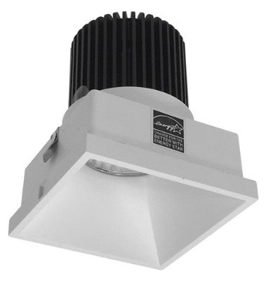Nora Lighting NIO-4STLNDC40QMPW 4 Inch Iolite LED Square Trimless Downlight, 10-Degree Optic, 850lm / 12W, 4000K, Matte Powder White Finish