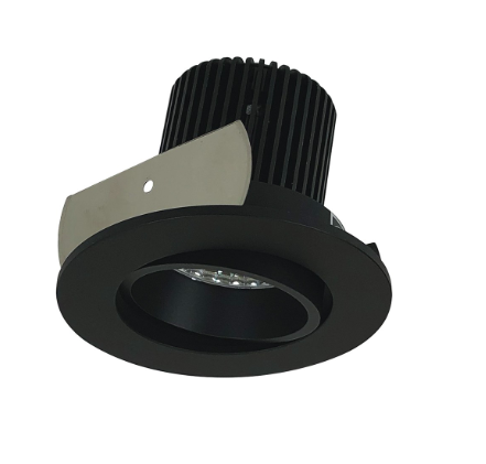 Nora Lighting NIOB-2RC27QBB 2" Iolite LED Round Adjustable Cone Reflector, 10-Degree Optic, 850lm / 12W, 2700K, Black Reflector / Black Flange
