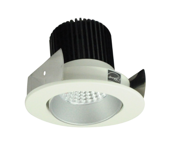 Nora Lighting NIOB-2RC27QHW 2" Iolite LED Round Adjustable Cone Reflector, 10-Degree Optic, 850lm / 12W, 2700K, Haze Reflector / White Flange