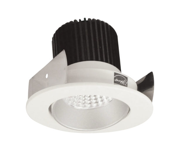 Nora Lighting NIOB-2RC27QHZMPW 2" Iolite LED Round Adjustable Cone Reflector, 10-Degree Optic, 850lm / 12W, 2700K, Haze Reflector / Matte Powder White Flange