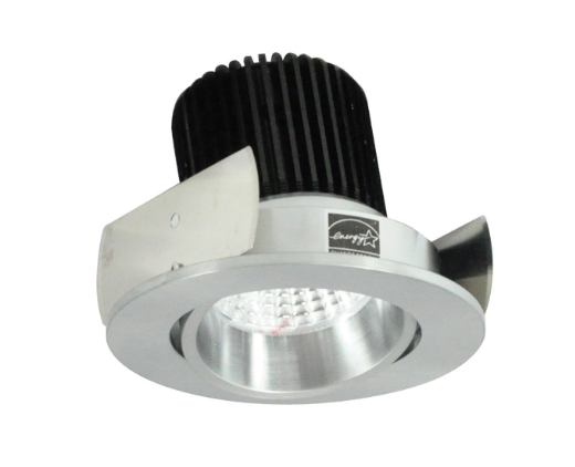Nora Lighting NIOB-2RC27QNN 2" Iolite LED Round Adjustable Cone Reflector, 10-Degree Optic, 850lm / 12W, 2700K, Natural Metal Reflector / Natural Metal Flange