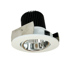 Nora Lighting NIOB-2RC30QCMPW 2" Iolite LED Round Adjustable Cone Reflector, 10-Degree Optic, 850lm / 12W, 3000K, Specular Clear Reflector / Matte Powder White Flange