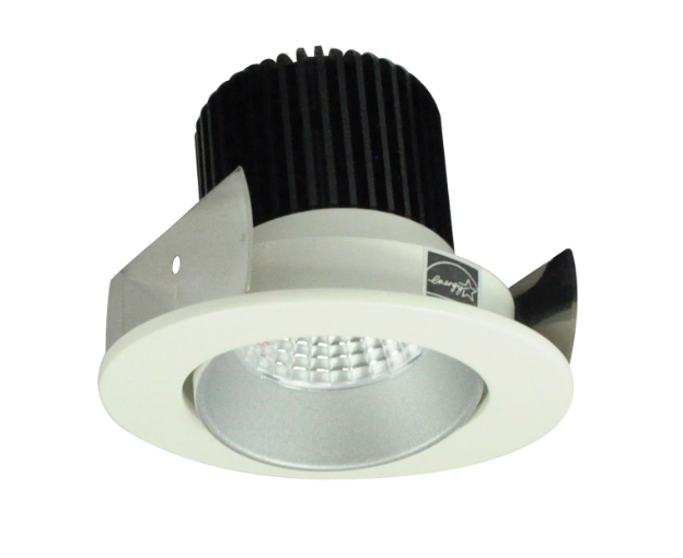 Nora Lighting NIOB-2RC30QHW 2" Iolite LED Round Adjustable Cone Reflector, 10-Degree Optic, 850lm / 12W, 3000K, Haze Reflector / White Flange