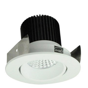 Nora Lighting NIOB-2RC30QMPW 2 Inch Iolite LED Round Adjustable Cone Reflector, 10-Degree Optic, 850lm / 12W, 3000K, Matte Powder White Reflector / Matte Powder White Flange