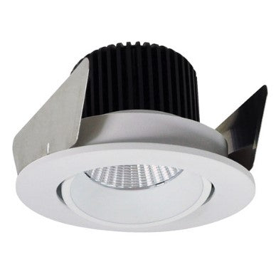 Nora Lighting NIOB-2RC35QWW 2 Inch Iolite LED Round Adjustable Cone Reflector, 10-Degree Optic, 850lm / 12W, 3500K, White Reflector / White Flange