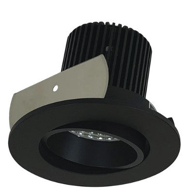Nora Lighting NIOB-2RC40QBB 2 Inch Iolite LED Round Adjustable Cone Reflector, 10-Degree Optic, 850lm / 12W, 4000K, Black Reflector / Black Flange
