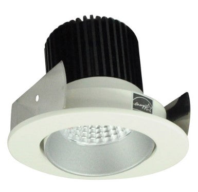 Nora Lighting NIOB-2RC40QHW 2 Inch Iolite LED Round Adjustable Cone Reflector, 10-Degree Optic, 850lm / 12W, 4000K, Haze Reflector / White Flange