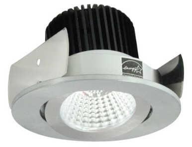 Nora Lighting NIOB-2RG27QNN 2" Iolite LED Round Adjustable Gimbal, 850lm / 12W, Color Temperature 2700K, Natural Metal Reflector / Flange Finish