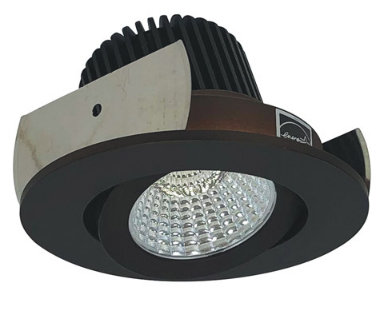 Nora Lighting NIOB-2RG35QBZ 2" Iolite LED Round Adjustable Gimbal, 850lm / 12W, Color Temperature 3500K, Bronze Reflector / Bronze Flange Finish