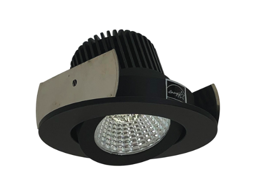 Nora Lighting NIOB-2RG40QBB 2" Iolite LED Round Adjustable Gimbal, 10-Degree Optic, 850lm / 12W, 4000K, Black Finish