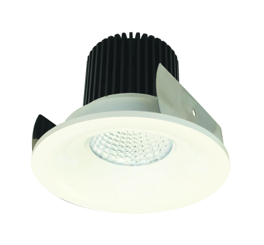 Nora Lighting NIOB-2RNB27QWW 2" Iolite LED Round Bullnose, 10-Degree Optic, 850lm / 12W, 2700K, White Finish