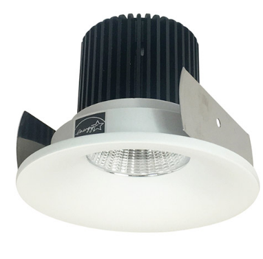 Nora Lighting NIOB-2RNB40QMPW 2" Iolite LED Round Bullnose,10-Degree Optic, 850lm / 12W, 4000K Color Temperature, Matte Powder White Reflector / Flange Finish