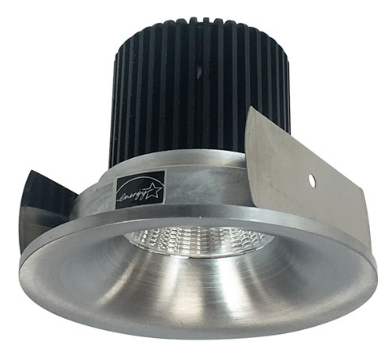 Nora Lighting NIOB-2RNB40QNN 2" Iolite LED Round Bullnose,10-Degree Optic, 850lm / 12W, 4000K Color Temperature, Natural Metal Reflector / Flange Finish