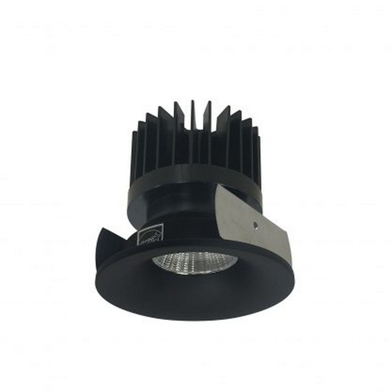 Nora Lighting NIOB-2RNB27XBB/HL 2 Inch Iolite Round Bull Nose Regress Non-Adjustable Trim With Black Finish 2700K 1500-2500lm