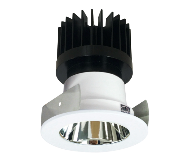 Nora Lighting NIOB-2RNDC40XCMPW/HL 2" Iolite LED Round Reflector, 1500lm/2000lm/2500lm (varies by housing), 4000K, Specular Clear Reflector / Matte Powder White Flange