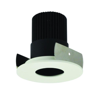 Nora Lighting NIOB-2RPH30QBMPW 2" Iolite LED Round Pinhole, 10-Degree Optic, 850lm / 12W, 3000K, Black Pinhole / Matte Powder White Flange