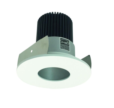 Nora Lighting NIOB-2RPH30QHZMPW 2" Iolite LED Round Pinhole, 10-Degree Optic, 850lm / 12W, 3000K, Haze Pinhole / Matte Powder White Flange