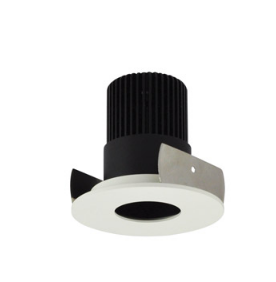 Nora Lighting NIOB-2RPH40QBMPW 2" Iolite LED Round Pinhole, 10-Degree Optic, 850lm / 12W, 4000K Color Temperature, Black Pinhole / Matte Powder White Flange Finish