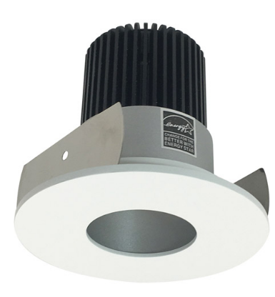 Nora Lighting NIOB-2RPH40QHZMPW 2" Iolite LED Round Pinhole, 10-Degree Optic, 850lm / 12W, 4000K Color Temperature, Haze Pinhole / Matte Powder White Flange Finish