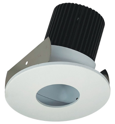 Nora Lighting NIOB-2RPHA27QMPW 2" Iolite LED Round Adjustable Pinhole, 10-Degree Optic, 850lm / 12W, 2700K Color Temperature, Matte Powder White Pinhole / Flange Finish