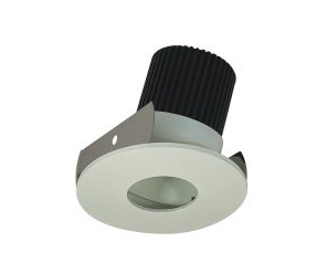 Nora Lighting NIOB-2RPHA27QWW 2" Iolite LED Round Adjustable Pinhole, 10-Degree Optic, 850lm / 12W, 2700K Color Temperature, White Pinhole / White Flange Finish