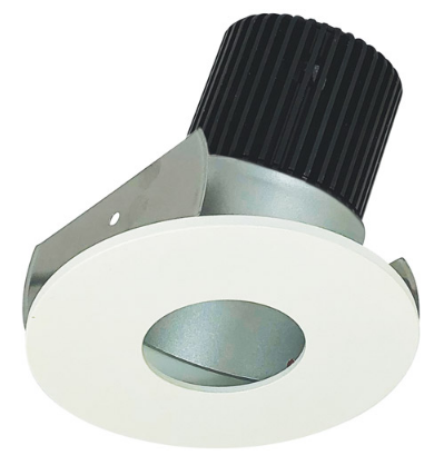 Nora Lighting NIOB-2RPHA30QHZMPW 2" Iolite LED Round Adjustable Pinhole, 10-Degree Optic, 850lm / 12W, 3000K Color Temperature, Haze Pinhole / Matte Powder White Flange Finish