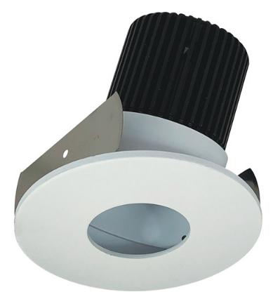 Nora Lighting NIOB-2RPHA30QWW 2" Iolite LED Round Adjustable Pinhole, 10-Degree Optic, 850lm / 12W, 3000K Color Temperature, White Pinhole / White Flange Finish