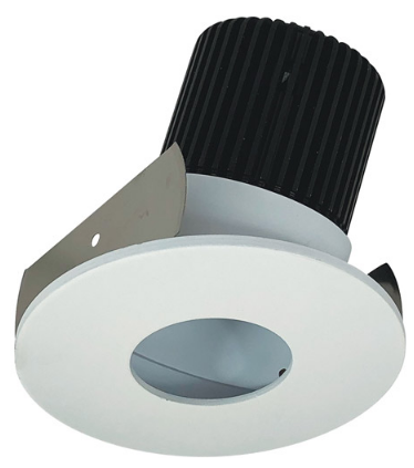 Nora Lighting NIOB-2RPHA35QWW 2" Iolite LED Round Adjustable Pinhole, 10-Degree Optic, 850lm / 12W, 3500K Color Temperature, White Pinhole / White Flange Finish
