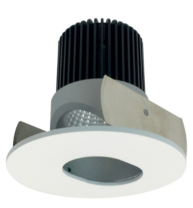 Nora Lighting NIOB-2RSL40QHZMPW 2" Iolite LED Round Adjustable Slot Aperture, 10-Degree Optic, 850lm / 12W, 4000K Color Temperature, Haze Slot Aperture / Matte Powder White Flange Finish