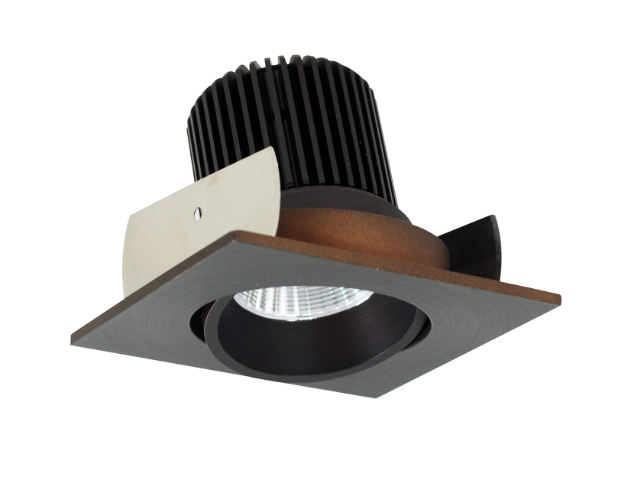 Nora Lighting NIOB-2SC27QBZ 2" Iolite LED Square Adjustable Cone Reflector, 10-Degree Optic, 850lm / 12W, 2700K, Bronze Reflector / Bronze Flange