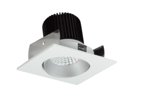 Nora Lighting NIOB-2SC27QHZMPW 2" Iolite LED Square Adjustable Cone Reflector, 10-Degree Optic, 850lm / 12W, 2700K, Haze Reflector / Matte Powder White Flange