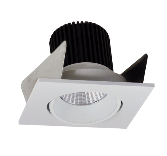 Nora Lighting NIOB-2SC27QWW 2" Iolite LED Square Adjustable Cone Reflector, 10-Degree Optic, 850lm / 12W, 2700K, White Reflector / White Flange