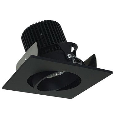 Nora Lighting NIOB-2SC35QBB 2 Inch Iolite LED Square Adjustable Cone Reflector, 10-Degree Optic, 850lm / 12W, 3500K, Black Reflector / Black Flange