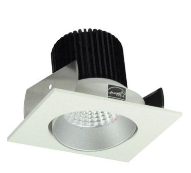 Nora Lighting NIOB-2SC35QHW 2 Inch Iolite LED Square Adjustable Cone Reflector, 10-Degree Optic, 850lm / 12W, 3500K, Haze Reflector / White Flange