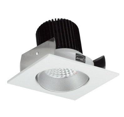 Nora Lighting NIOB-2SC35QHZMPW 2 Inch Iolite LED Square Adjustable Cone Reflector, 10-Degree Optic, 850lm / 12W, 3500K, Haze Reflector / Matte Powder White Flange