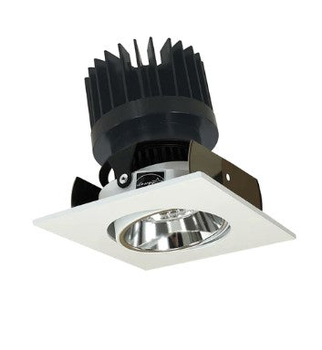 Nora Lighting NIOB-2SC35XCMPW/HL 2 inch Iolite Led Square Adjustable Cone Reflector Specular Clear Reflector / Matte Powder White Flange Finish