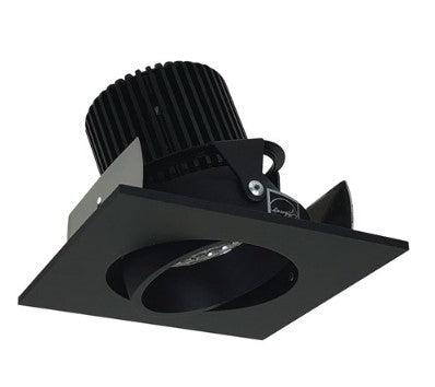 Nora Lighting NIOB-2SC40QBB 2 Inch Iolite LED Square Adjustable Cone Reflector, 10-Degree Optic, 850lm / 12W, 4000K, Black Reflector / Black Flange