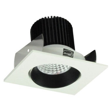 Nora Lighting NIOB-2SC40QBW 2 Inch Iolite LED Square Adjustable Cone Reflector, 10-Degree Optic, 850lm / 12W, 4000K, Black Reflector / White Flange