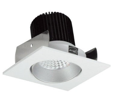 Nora Lighting NIOB-2SC40QHZMPW 2 Inch Iolite LED Square Adjustable Cone Reflector, 10-Degree Optic, 850lm / 12W, 4000K, Haze Reflector / Matte Powder White Flange