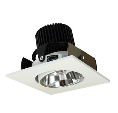 Nora Lighting NIOB-2SC40XCMPW/10 2 Inch Iolite LED Square Adjustable Cone Reflector, 1000lm / 14W, 4000K, Specular Clear Reflector / Matte Powder White Flange