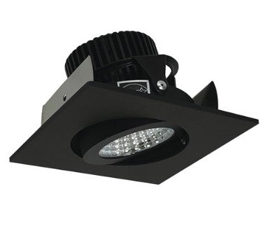 Nora Lighting NIOB-2SG30QBB 2 Inch Iolite LED Square Adjustable Gimbal, 10-Degree Optic, 850lm / 12W, 3000K, Black Finish