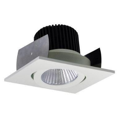 Nora Lighting NIOB-2SG30QWW 2 Inch Iolite LED Square Adjustable Gimbal, 10-Degree Optic, 850lm / 12W, 3000K, White Finish