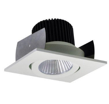 Nora Lighting NIOB-2SG35QWW 2 Inch Iolite LED Square Adjustable Gimbal, 10-Degree Optic, 850lm / 12W, 3500K, White Finish