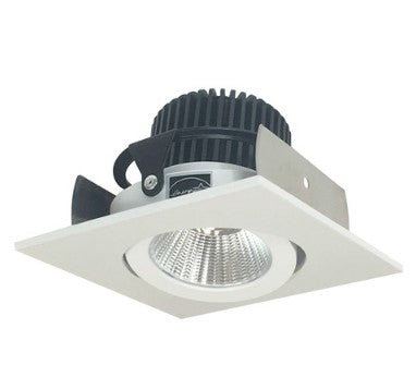Nora Lighting NIOB-2SG40QMPW 2 Inch Iolite LED Square Adjustable Gimbal, 10-Degree Optic, 850lm / 12W, 4000K, Matte Powder White Finish