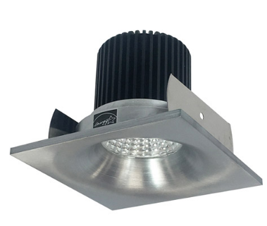 Nora Lighting NIOB-2SNB35QNN 2" Iolite LED Square Bullnose, 10-Degree Optic, 850lm / 12W, 3500K Color Temperature, Natural Metal Finish